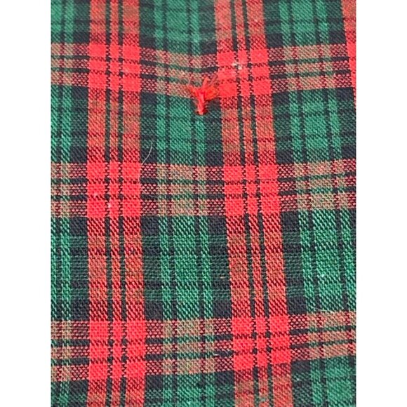 overly raker dog bone Christmas stocking plaid red green bich bows 16" READ - Picture 3 of 5